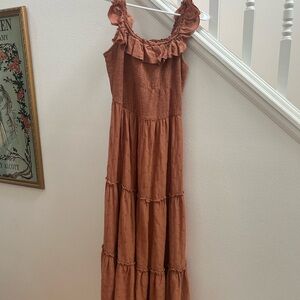 Old Navy Brown Tiered Maxi Sundress